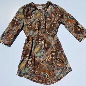 Anthropologie Holding Horses Dress Western Boho paisley Women's size 0 Cowgirl
